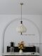 French Mid-Century Style Restaurant Fabric Chandelier with Printed Vintage Solid Wood Bedroom American Style Bar Dining Room Chestnut Lamp