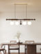 Medieval-Style Restaurant Chandelier, French Retro Four-Head Long Bar Island Dining Room Lamp, Creative and Elegant Lighting Fixtures