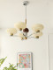 Vintage Living Room Chandelier, Retro Dining Room French Bauhaus Style Dining Room Bedroom Study Cream Persimmon Solid Wood Lighting Fixtures
