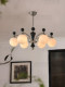 Vintage Cream-Style Chandelier, Eye-Friendly Main Light for Living Room, French Retro Bedroom, Dining Room, Study, White Ash Wood Magic Bean Lamp
