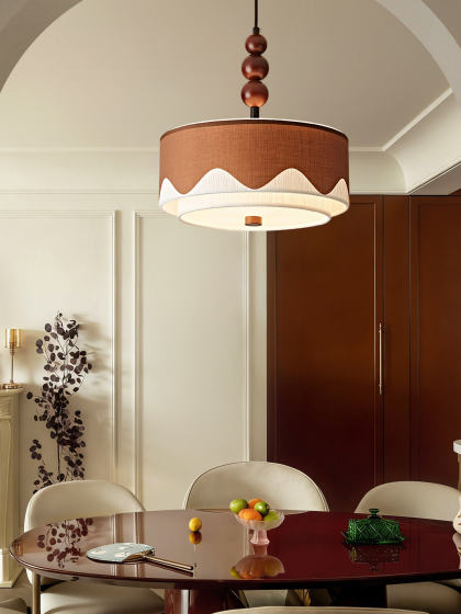 Vintage Cream-Style Bedroom Chandelier, Song Dynasty Aesthetic Study Room, Children's Room, Dining Room Lamp, 2026 New Model Fabric Lighting Fixtures
