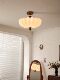 Vintage Cream-Style Bedroom Ceiling Light French Retro American Style Master Bedroom Study Room Petal Glass Ceiling Lamp