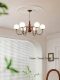 Floating Light Like a Dream, American Retro Glass Globe Chandelier, French-Style Brushed Bronze Chandelier for Living Room, Dining Room, Bedroom, Magic Bean Chandelier