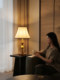 French-Style Vintage Sofa Side Cabinet, Atmospheric Table Lamp, Song Dynasty Aesthetics, High-End Retro Bedroom Bedside Embroidered Lighting Fixtures
