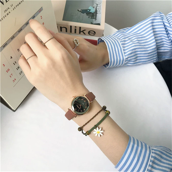 泫 Ya Feng Bracelet ins thiết kế thích hợp nữ tối giản rừng dệt văn học retro lá chuông - Vòng đeo tay Clasp