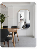 Nordic Creative Rhomboid Mirror Wall-mounted Genguan Mirror Octagonal Toilet Mirror Decorative Mirror Cosmetic Mirror Bathroom Mirror