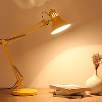 LED eye protection table lamp Long arm folding metal college students study work study Bedside Wrought iron dimming table lamp