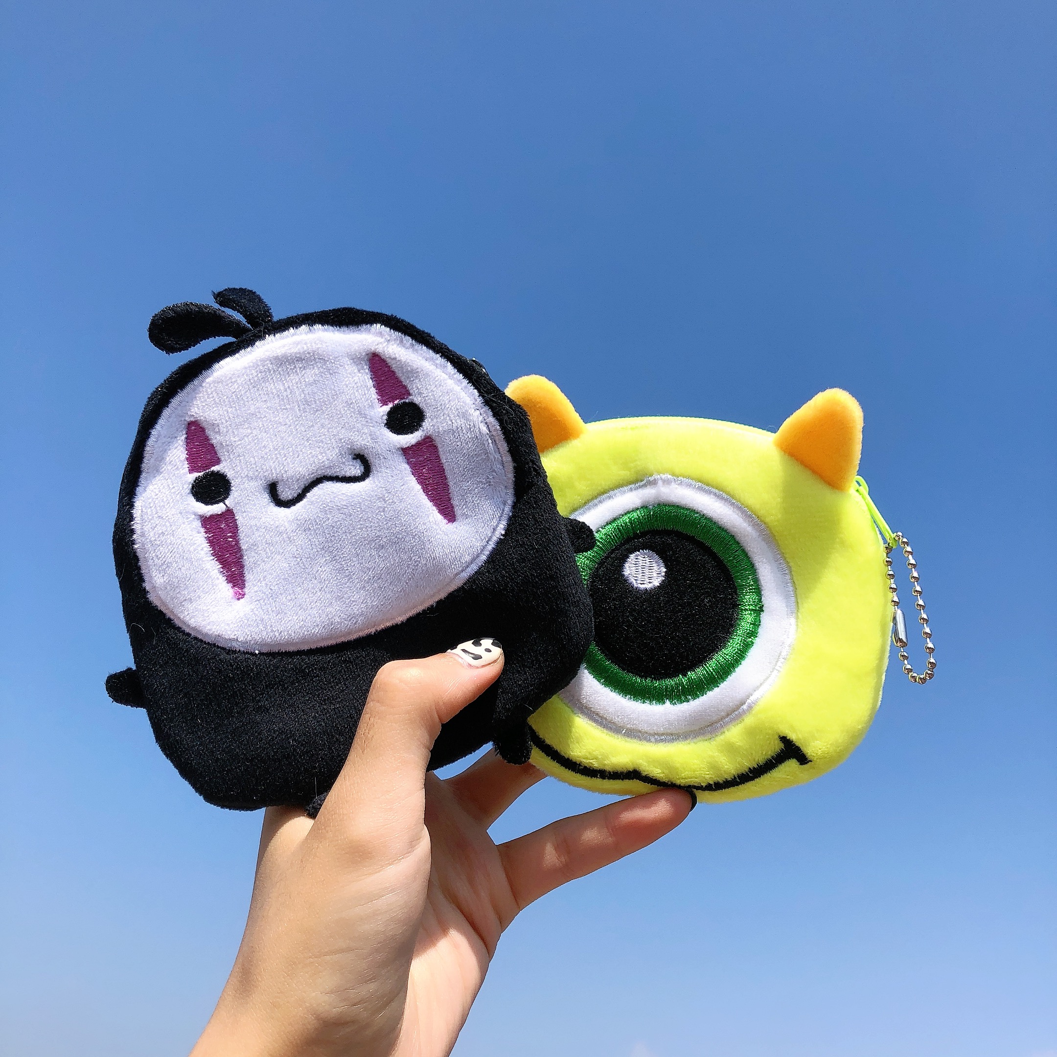 Coal ball elf plush coin purse female small mini cute cartoon children's earphone bag storage data cable bag