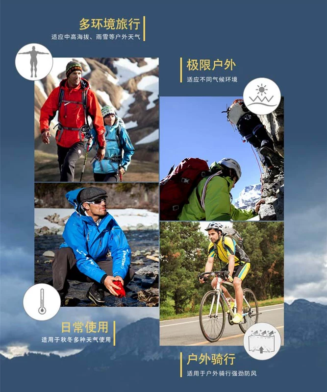 Áo Khoác ngoài trời Nam Giới và phụ nữ Ba-trong-một cộng với nhung dày không thấm nước windproof áo khoác màu đen thể thao trung niên màu đỏ