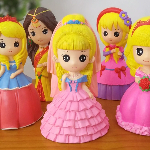 Кукла, окрашенная раскраска, игрушка из пластика, DIY, копилка для денег