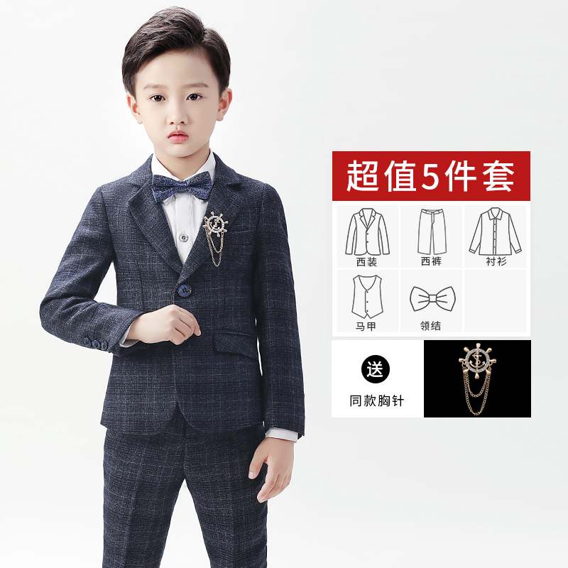 Childrens chàng trai phù hợp với phù hợp với mùa xuân và mùa thu trẻ em hoa ăn mặc vẻ đẹp nam sàn catwalk chiếc váy phù hợp với nhỏ bé đẹp trai bằng tiếng Anh.