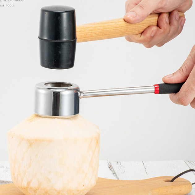 Coconut artifact vibrato commercial shell opening cover old coconut green portable meat extraction tool knife punching opening