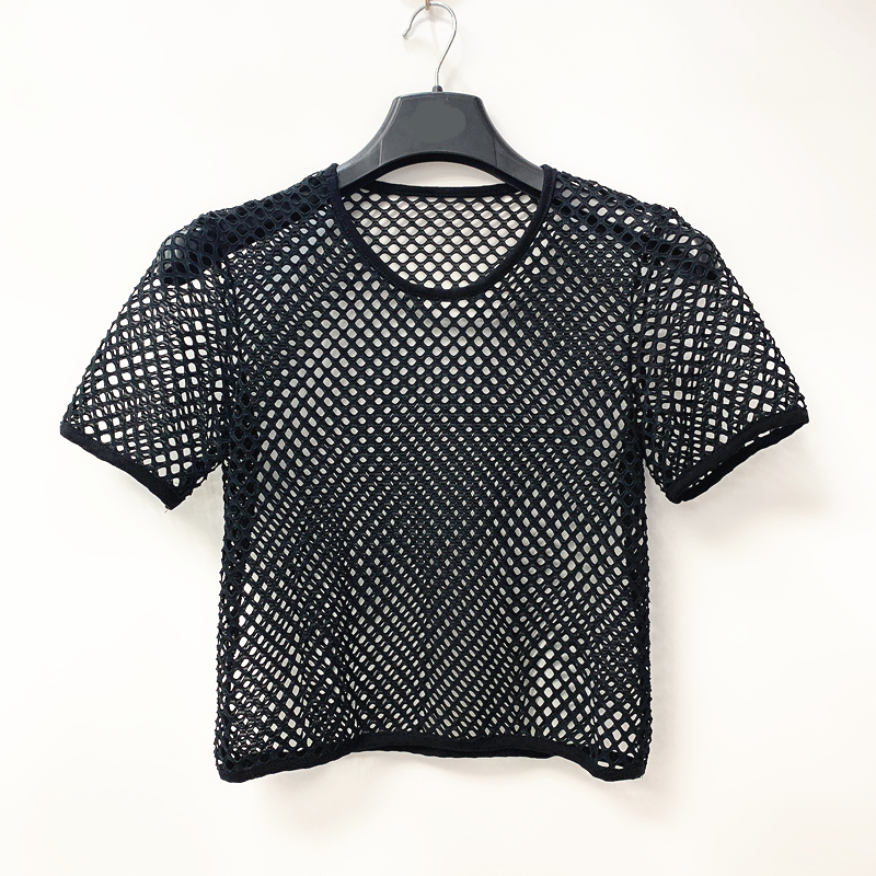Loose Large Mesh Men's Quick-Drying Short-Sleeved Top, New Summer Product, European and American Mesh Fishnet Hollow Breathable Personalized T-Shirt