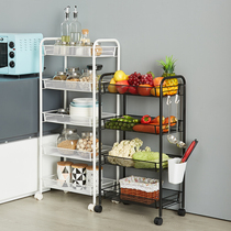 Kitchen shelf floor multi-layer vegetable basket rack mobile trolley bedroom snack dish rack toilet storage rack