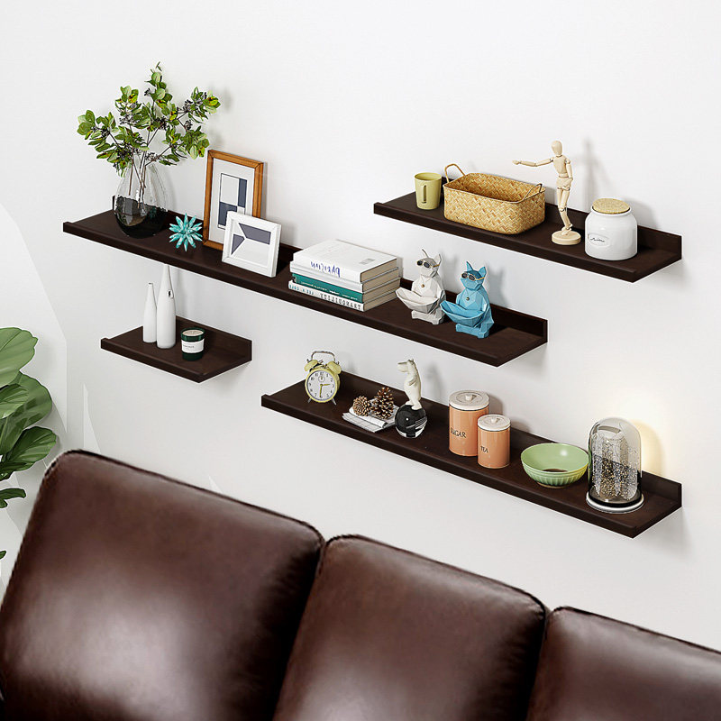 Clear Barn Rubber Wooden Shelf Wall-mounted lined Partition Living Room Decoration Bookshelves Powerful bearing adhesive Adhesive Hook Kitchen Racks