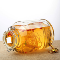 Wine bottle glass wine jar with faucet sealed honey bottle bubble medicine wine container enzyme jar 6 8 10kg