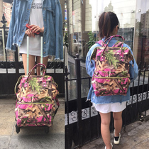 New Products Double Shoulder Tie Rod Backpack Universal Wheels Detachable Foldable Suitcase Shopping Pull Bag Waterproof Ultra Light Boarding Bag