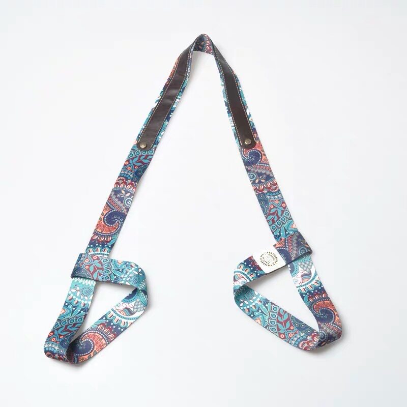 grom high quality printed creative dual-use yoga mat strap bundle yoga stretch with yoga strap