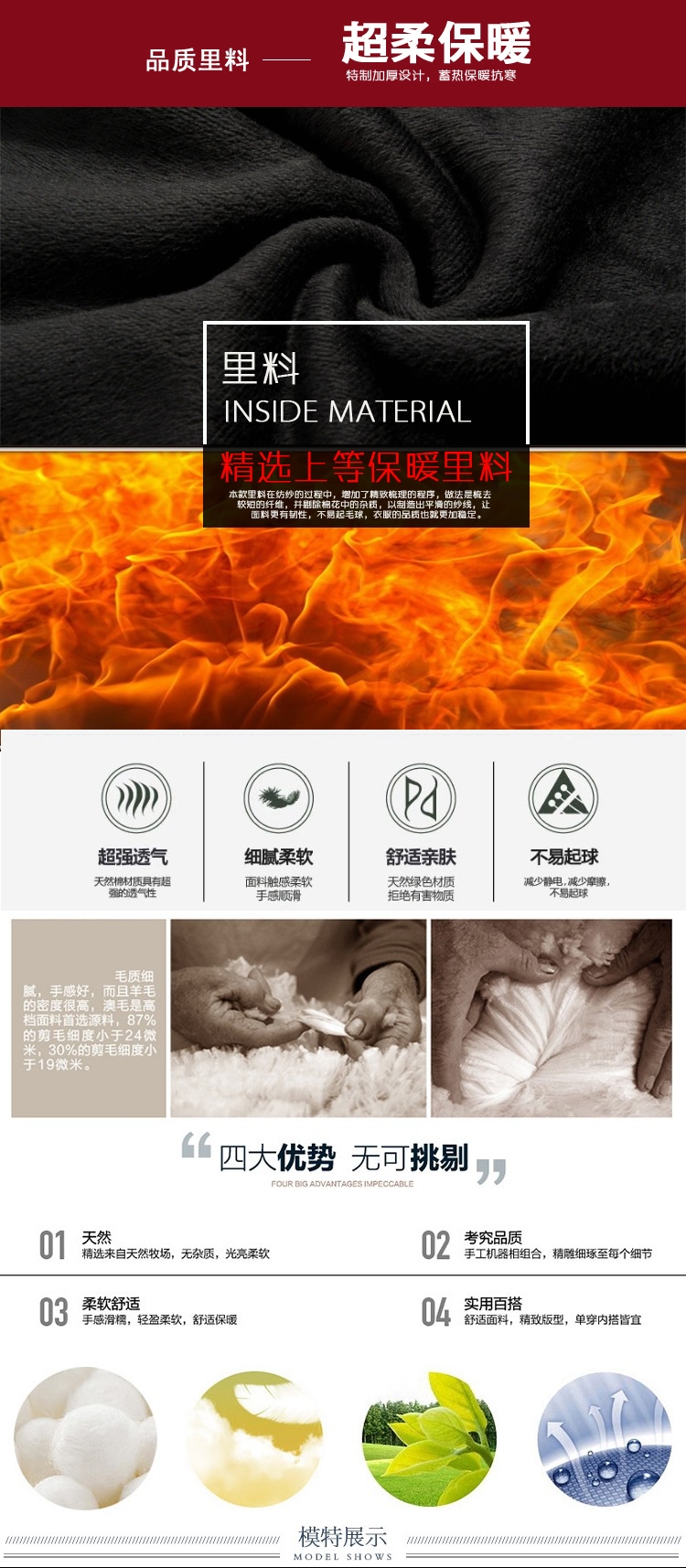 Áo len nam dài tay Nam Cực cổ tròn áo len cashmere trung niên lỏng lẻo cộng với áo len cha dày quần áo thời trang nam