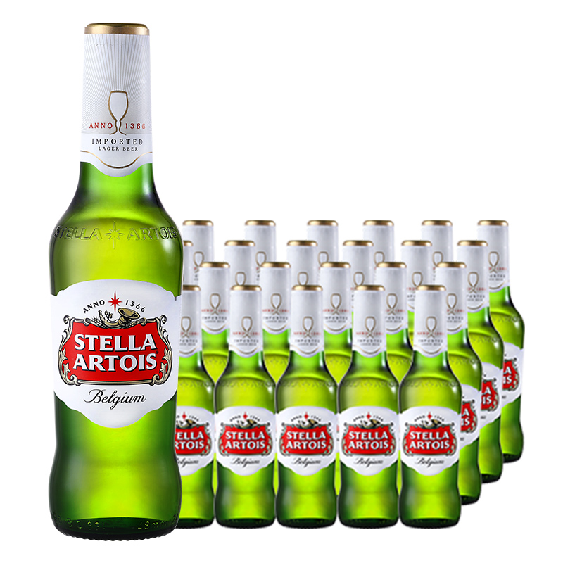 比利时进口 StellaArtois 时代 淡色拉格啤酒 330ml*24瓶整箱装 双重优惠折后￥179包邮