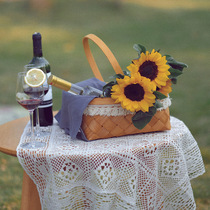 Photo Bi Preparation Small Objects Pure Cotton Retro Lace Cloth American Fields Garden Handcrafted Flow Sutable Cloth Hollowed-out Decorative Cloth Art.