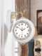 Aishida Silent Minimalist Double-Sided Clock American-Style Living Room Double-Sided Wall Clock Nordic Pastoral Quartz Clock European-Style Wall Clock