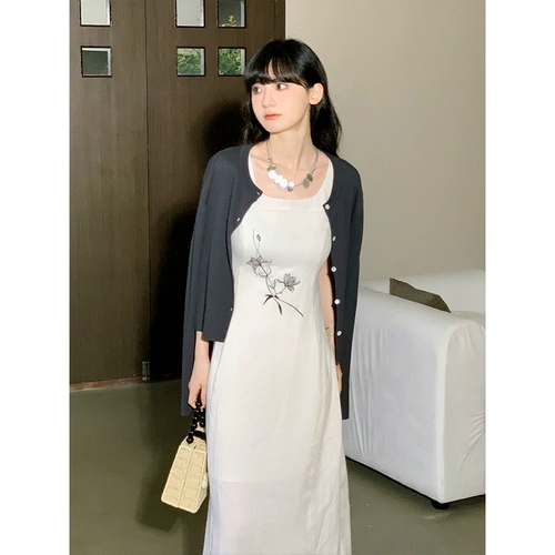 Приталенная летняя юбка, платье без рукавов, с вышивкой, облегающий крой