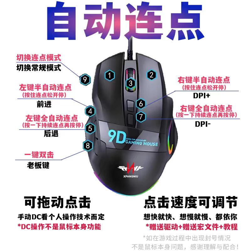 Dc E-Sports Mechanical Mouse Wired Game Office Grab Order Auxiliary Macro Left and Right Automatic Connecting Device Matte Black Mute Dc E-Sports Mechanical Mouse Wired Game Office Grab Order Auxiliary Macro Left and Right Automatic Connecting Device Matte Black Mute