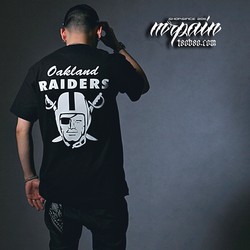 ເສື້ອຍືດແຂນສັ້ນ Oakland Raiders RAIDERS West Coast CHICANO style HIPHOP California LA