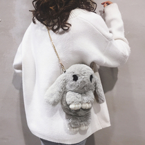 Rabbit bag girl 2021 new ugly fur package dead rabbit bag cute hairy chain single shoulder bag