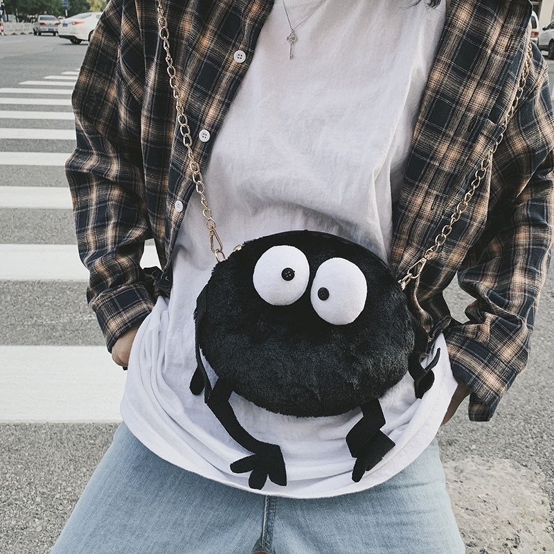 Personality to blame Canvas Bag bag Girl 2021 New wave Korean version of the Ocean Pie 100 Lap Girl Single Shoulder Sloped Satchel Small Round Bag