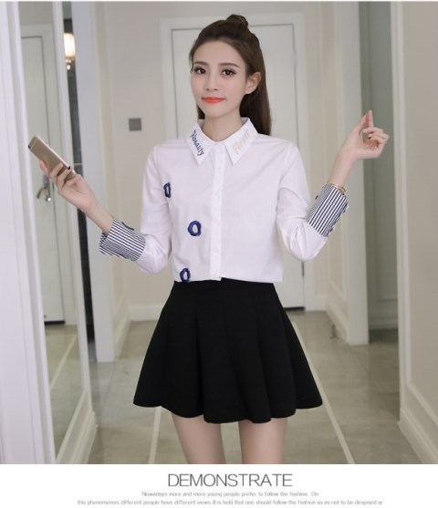 Cộng thêm áo nhung nữ tay dài 2018 thu đông mới Han Fan hoang dã Slim trắng dày chân đế ấm áp áo khoác sơ mi