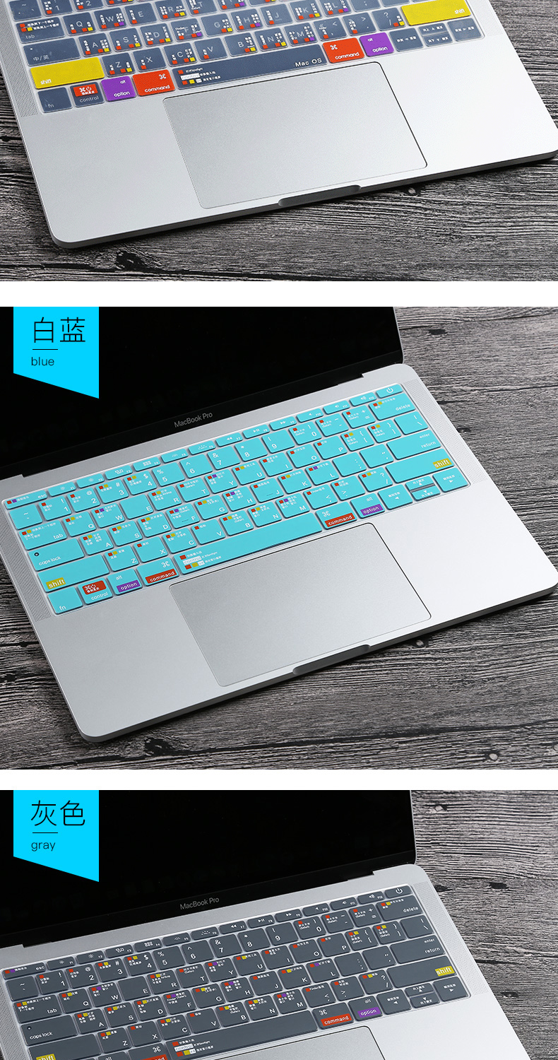 Texan đích thực Apple 12 inch macbook Air13 trong suốt 11 bàn phím phim Mac bảo vệ pro15 máy tính xách tay Chức năng hệ điều hành macbookpro13.3 phím tắt - Phụ kiện máy tính xách tay túi đựng laptop nhỏ gọn