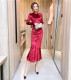 2022 autumn and winter new fashion gold velvet tight-fitting cheongsam dress long skirt fishtail bag hip long-sleeved dress women's clothing