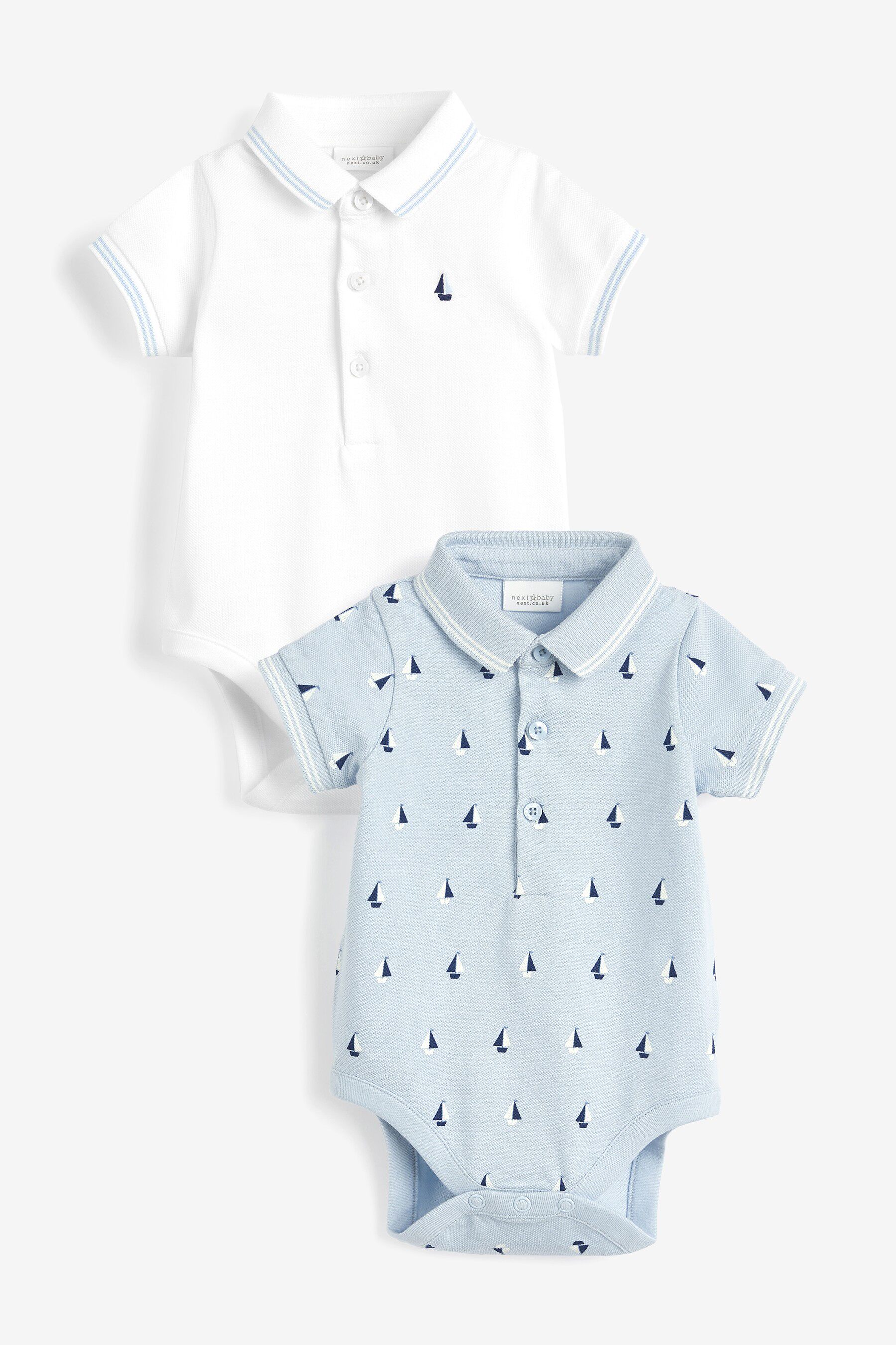 British NEXT children's clothing male baby short-sleeved cotton polo bag fart romper male sapphire blue and white sailing jumpsuit 20 summer