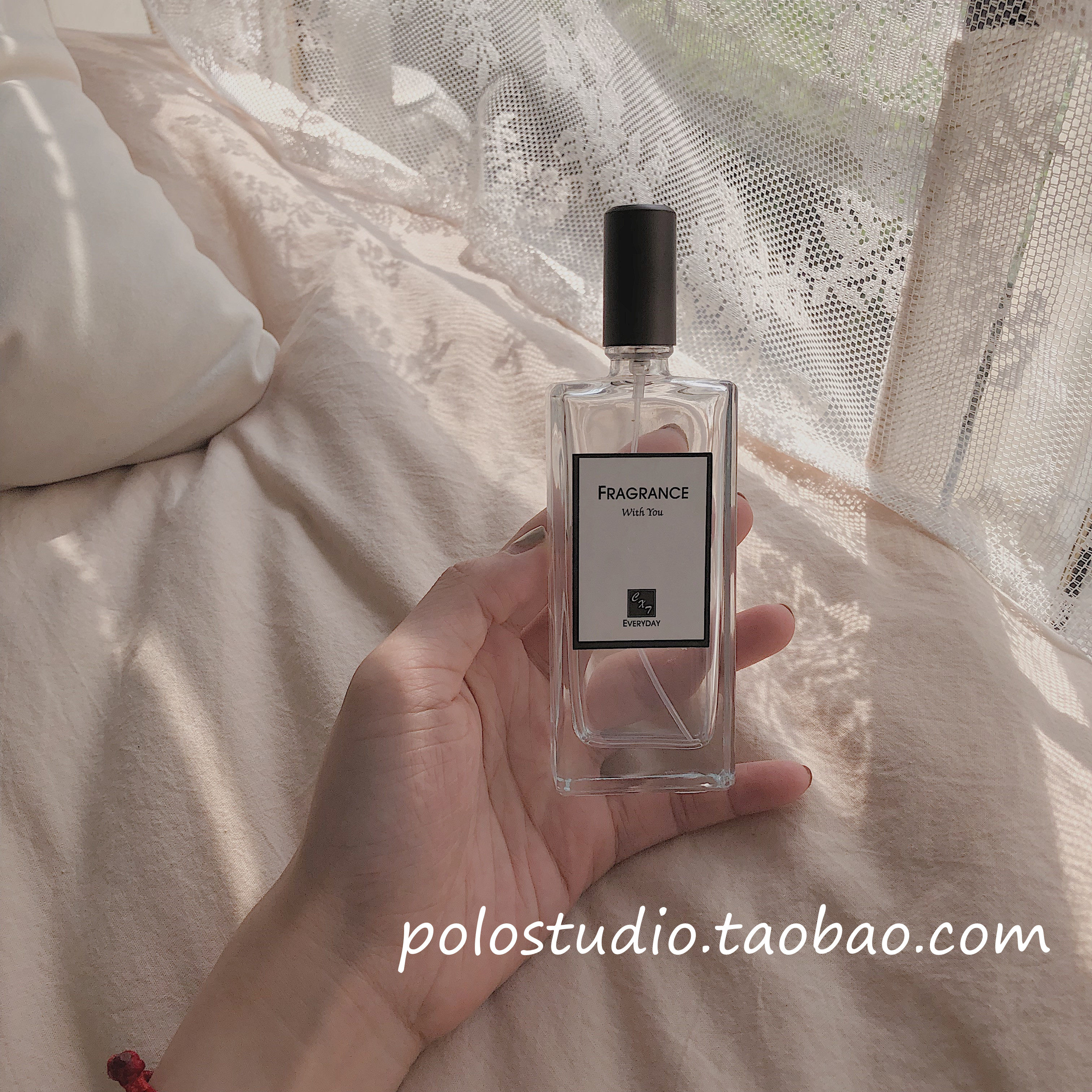 ins English letter coffee color perfume empty bottle swing for small prop decoration