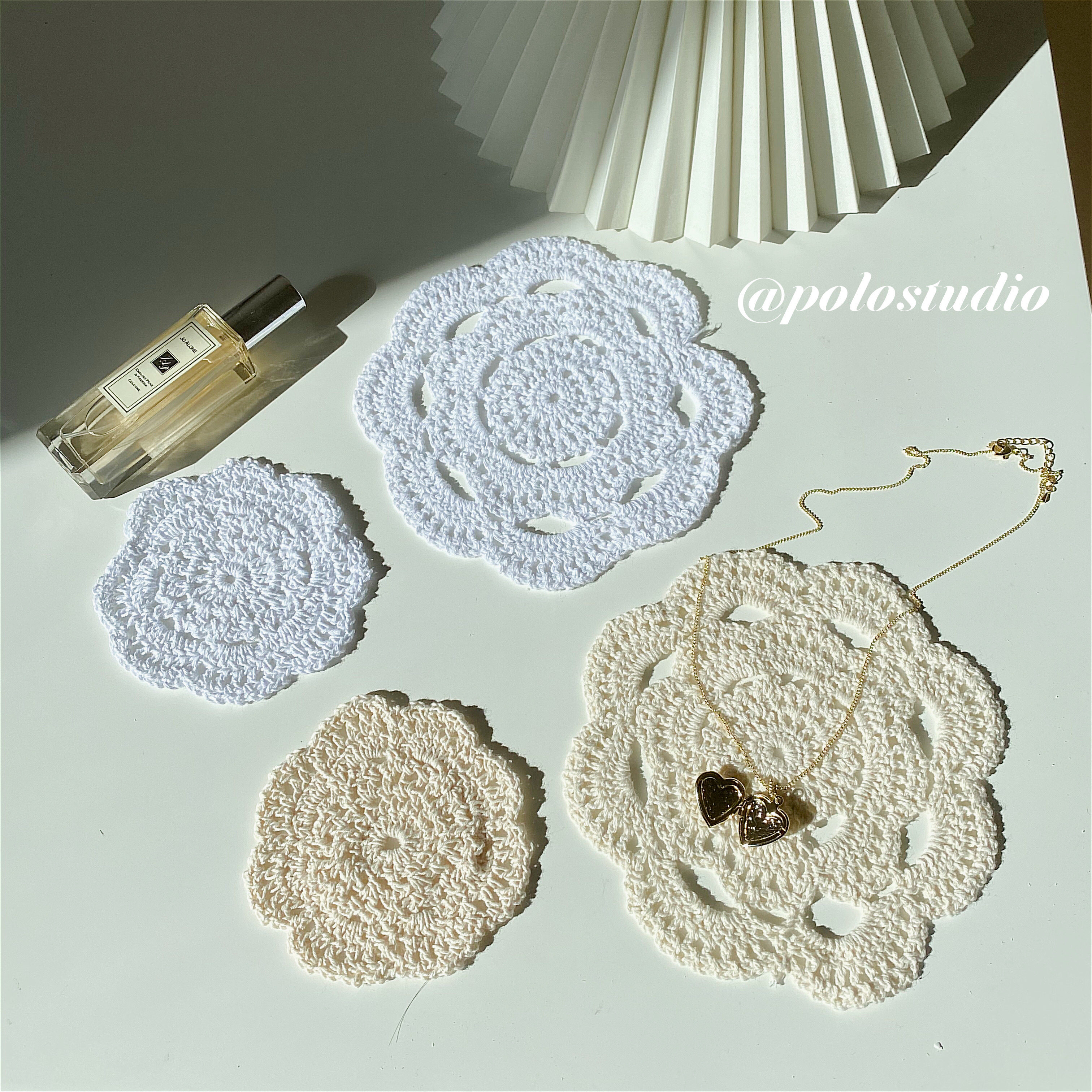 Handmade lace weaving retro literary fabric small fresh decorative coaster insulated water coaster jewelry ornaments props