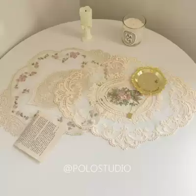 ins style classical lace retro glass silk water-soluble lace embroidered placemat Pat Pat decoration background cloth