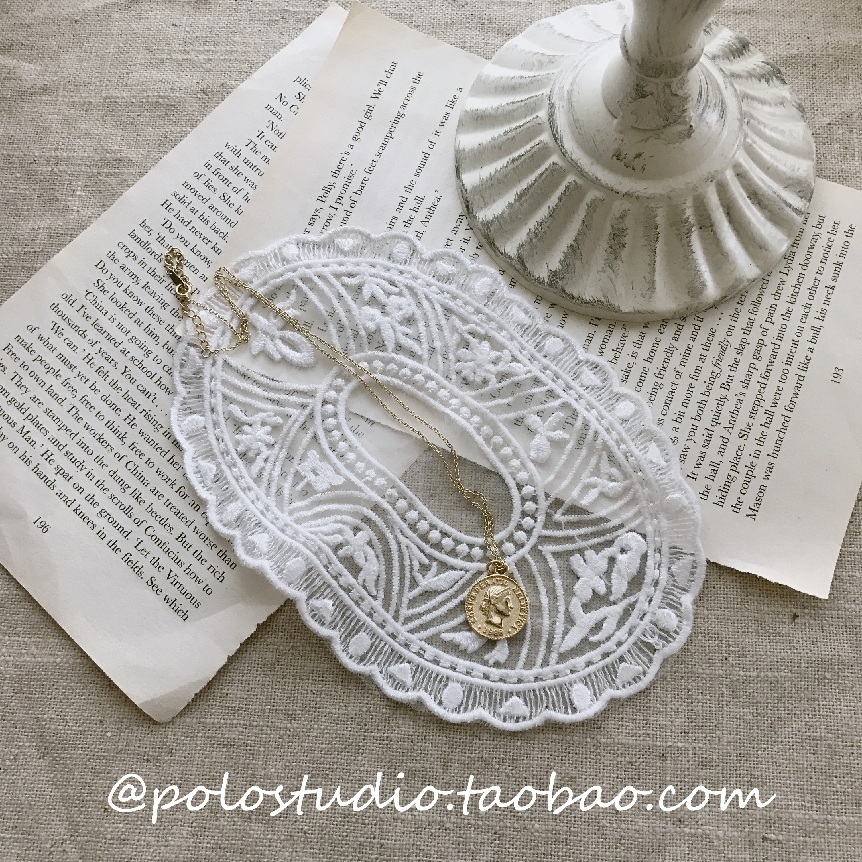 ins Lace embroidery discs Lace yarn photo background cloth Gentle jewelry photo background cloth small discs