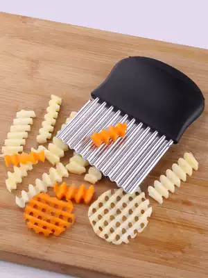 Stainless steel wave potato cutter wolf tooth potato cut corrugated potato grid knife Potato Chip Cutter