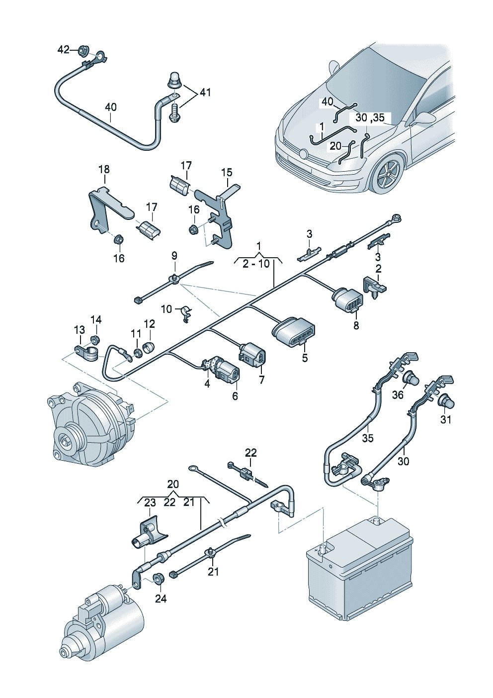 Sports EV Concept 电子设备 三相交流发电机线束
