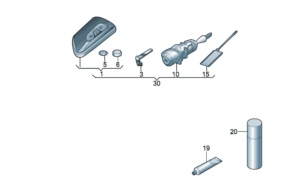 上汽大通MAXUS V90 车身 钥匙锁芯锁芯套件