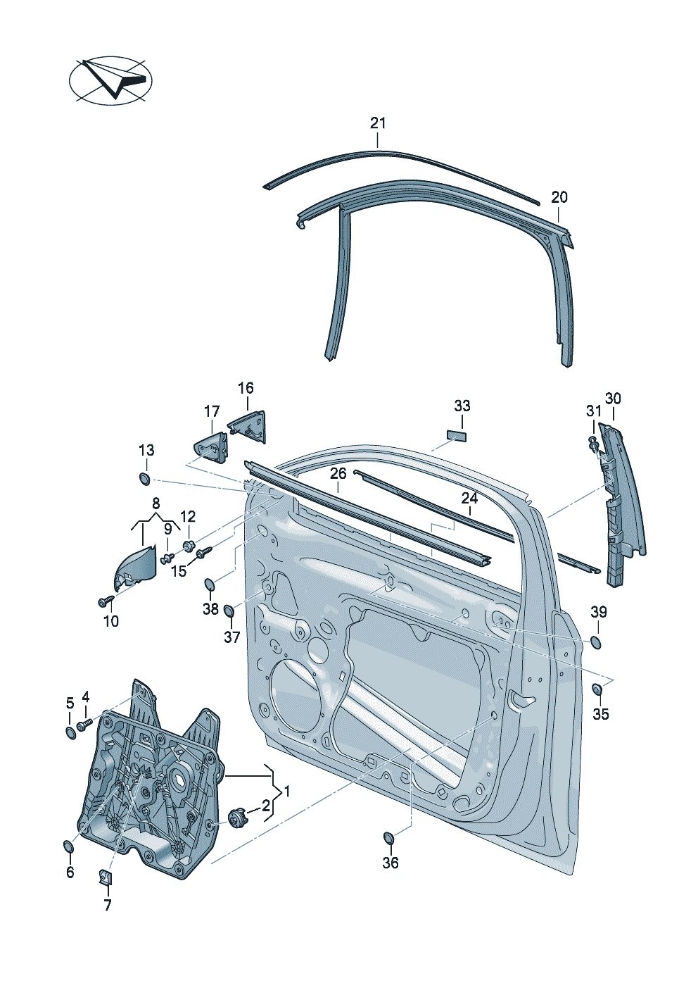 上汽大通MAXUS V90 车身 车窗升降器及周边