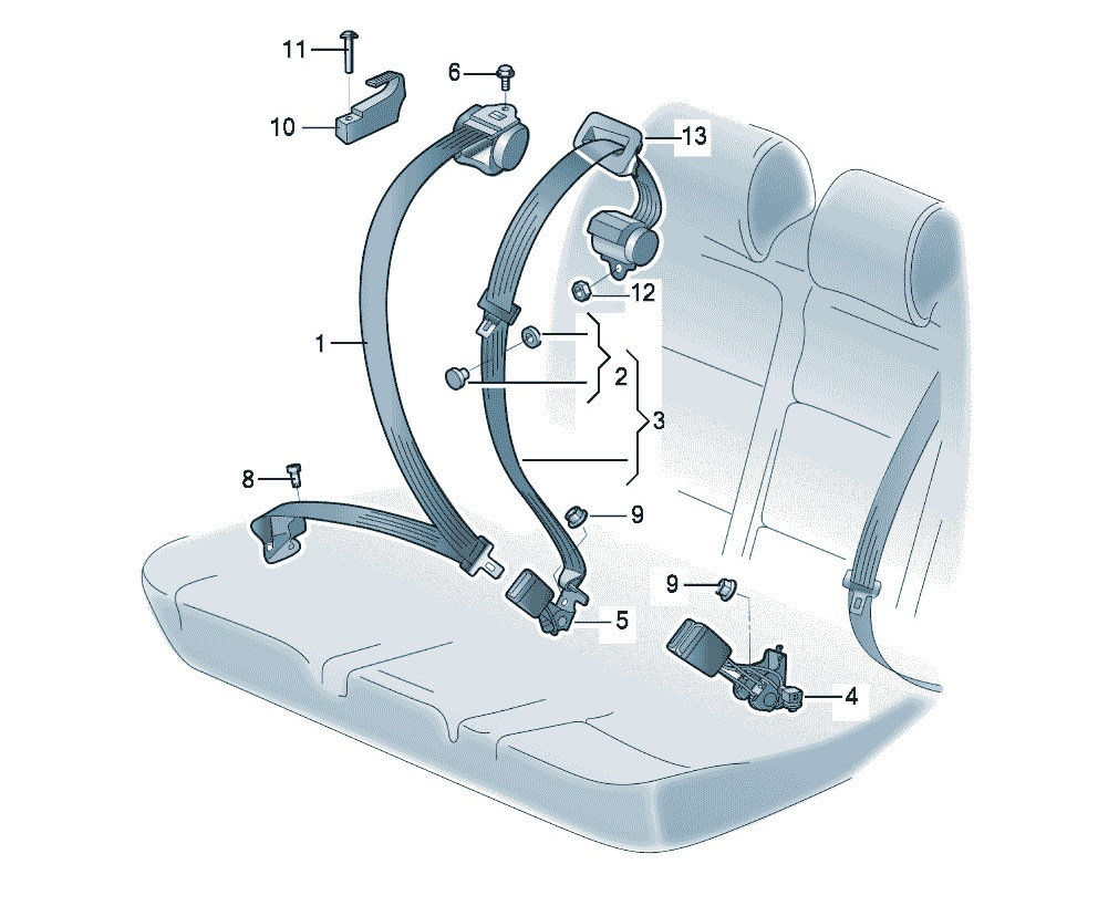 维特拉 车身 后排三点式安全带