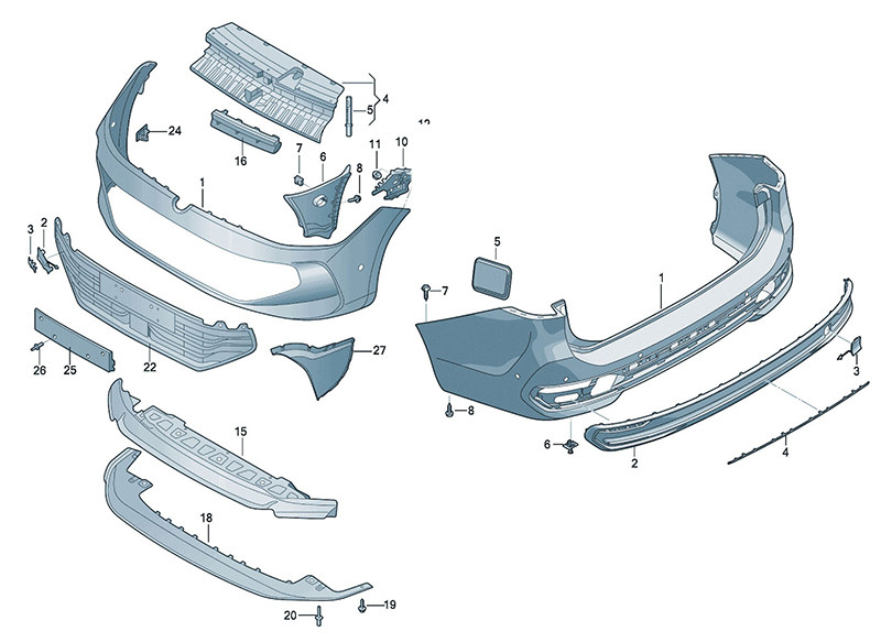Durango 车身 前后保险杠盖板