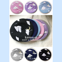 (Small P の handmade) lolita biscuits ap small white cloud handle pure handmade wool felt beret