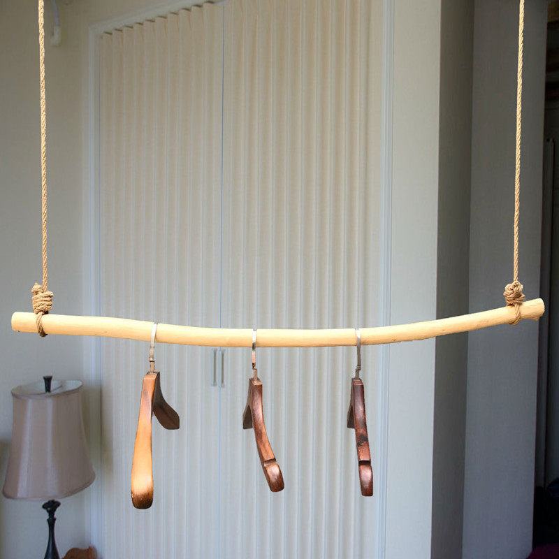 Clothing Shop Clothes Show Shelves Shop Hanging Clothes Hanger Shop Window Wall Decorative Retro Shelf Wall-mounted Solid Wood Hanger-Taobao