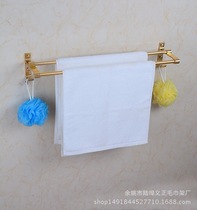 Bathroom double rod shelf space aluminum towel frame Bathroom toilet shelf gold towel frame manufacturer