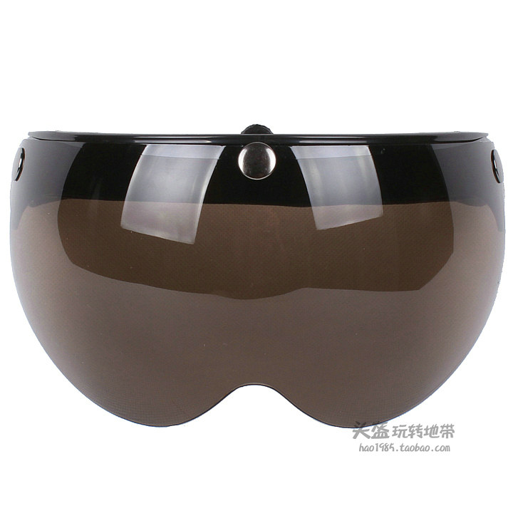 Taiwan-made Japanese W lens three-button buckle Harley helmet without brim can lift sunscreen anti-UV deep tea