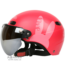 Taiwan EVO locomotive rabbit frosted red Harley electric motorcycle helmet for men and women sunscreen UV four summer